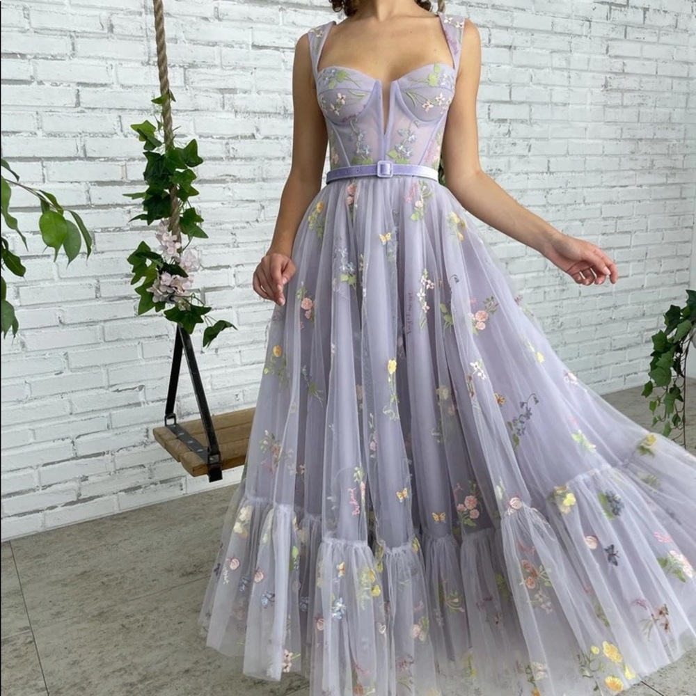 Teuta Matoshi Violet Blooms Dress Never Used